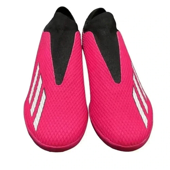adidas Shoes Mens 12 Pink Black X SPEEDPORTAL.3 Laceless Turf Soccer Mesh NEW - Picture 2 of 9